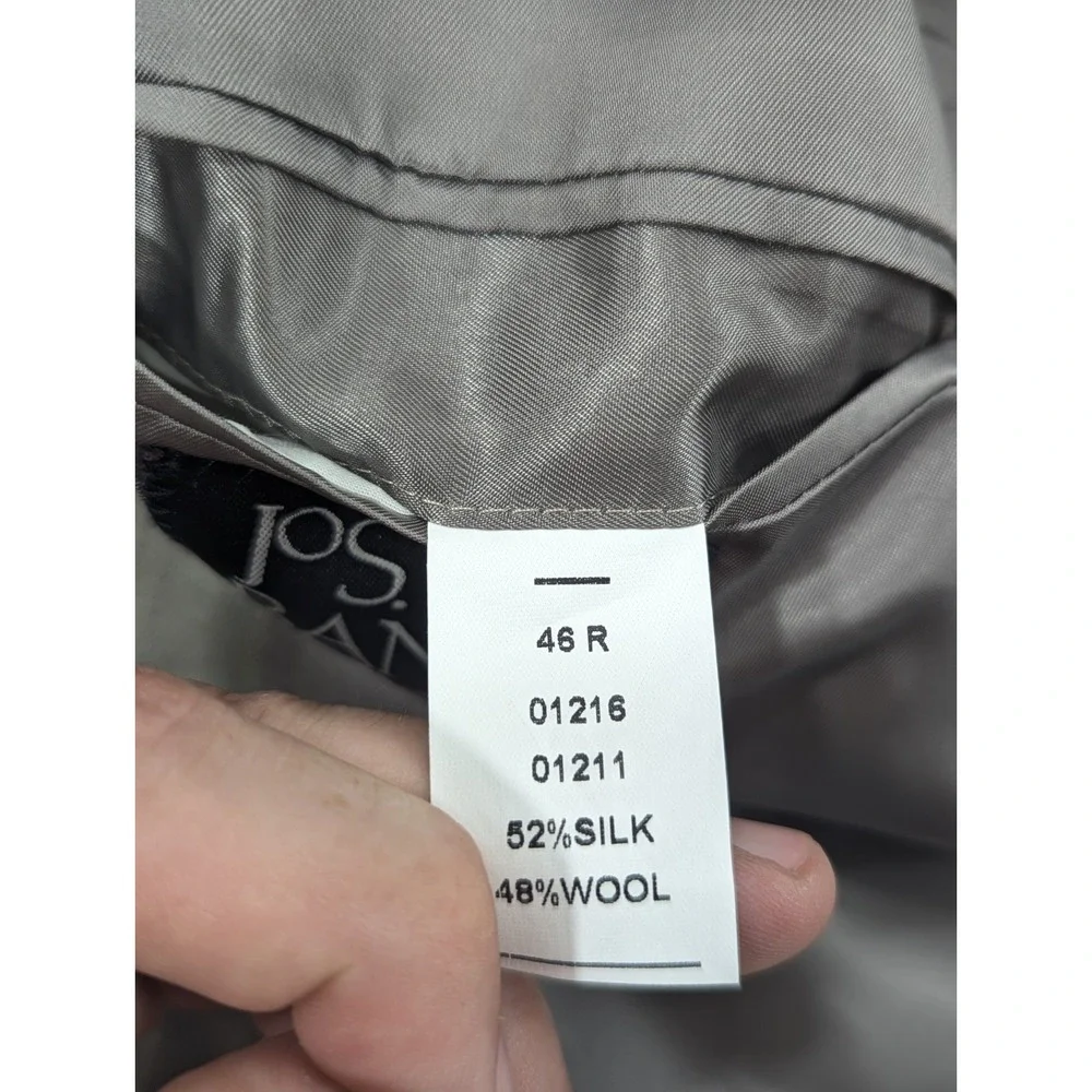 Jos. A.‎ Bank Blazer Coat Sport Suit Jacket Silk/Wool Blend Glenn Check 46R 48
